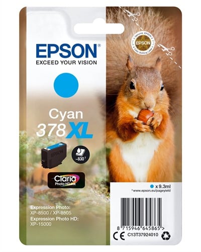 Epson Cyan 378XL Eekhoorn Clara Photo HD Ink