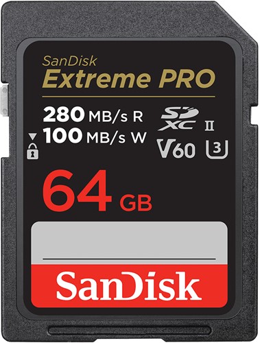 SanDisk Pro 64GB V60 UHS-II SD Cards 280/100MB/s