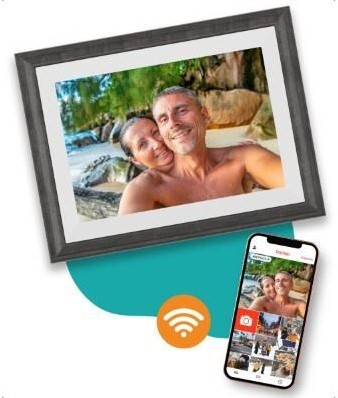 Pora&Co Digital Photo Frame 10 inch White / Brown