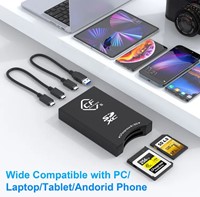 Rocketek Dual-Slot Portable UHS-II 10Gbps USB 3.2 CFexpress Type B & SD4.0 Memory Card Reader