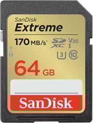 SanDisk Extreme 64B SDHC Memory Card 170MB/s 10
