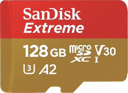 SanDisk Extreme MicroSDXC 128GB SD Adapter Action