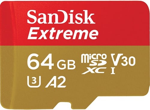 SanDisk Extreme MicroSDXC 64GB SD Adapter Action