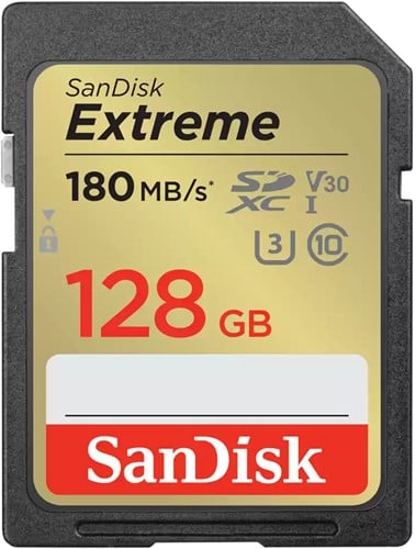 SanDisk Extreme 128GB SDHC Memory Card 180MB/s 1