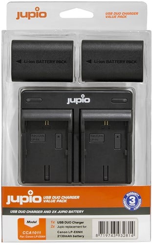 Jupio Value Pack: 2x Battery LP-E6NH 2130mAh + USB Dual Charger