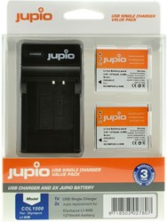 Jupio Value Pack: 2x Battery Li-90B/Li-92B 1270mAh + USB Single Charger