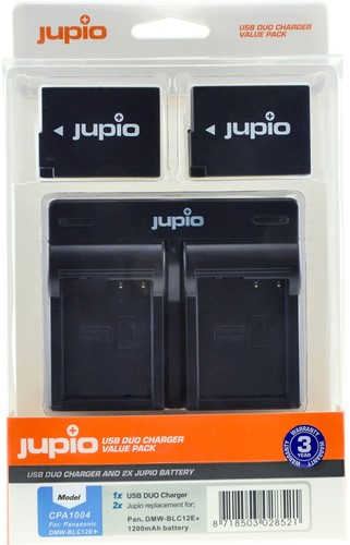Jupio Value Pack: 2x Battery DMW-BLC12E + USB Dual Charger