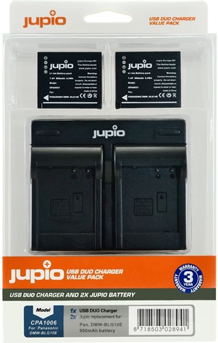 Jupio Value Pack: 2x Battery DMW-BLG10 + USB Dual Charger