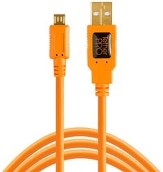 Tethertools TetherPro USB 2.0 to MicroUSB B 5-Pin, 15' (4.6m), High-Visibility Orange