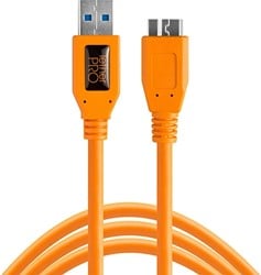 Tethertools TetherPro USB-C 3.0 to Micro-USB, 15' (4.6m), High-Visibility Orange