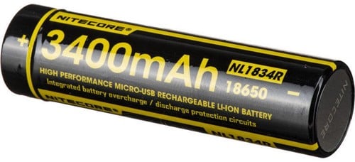 Nitecore 18650 NL1834R 3400mAh 3.6 Volt + Micro USB Aansl.