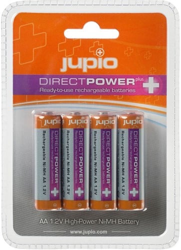 Jupio Rechargeable Batteries AA 2500 mAh 4 pcs DIRECT POWER PLUS