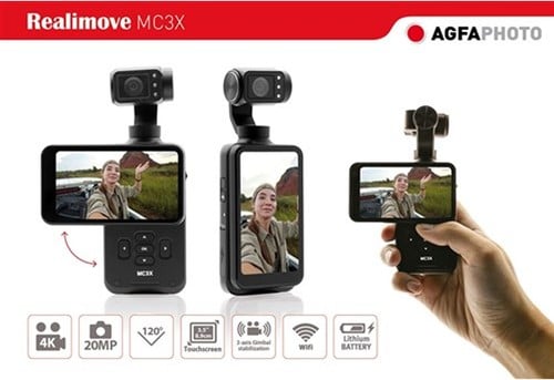 Agfaphoto Mini Gimbal Camera 3 Axes 3.5 Touch Screen