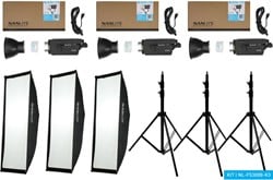 Nanlite FS300B LED Tripple Kit (w/ Case Light Stand Fresn...