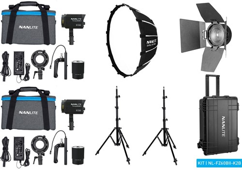 Nanlite Forza 60B II LED Dual Kit (w/ Case Light Stand Fr...