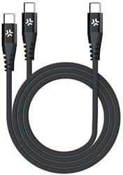 Celly 100W USB-C To 2X USB-C Cable Black