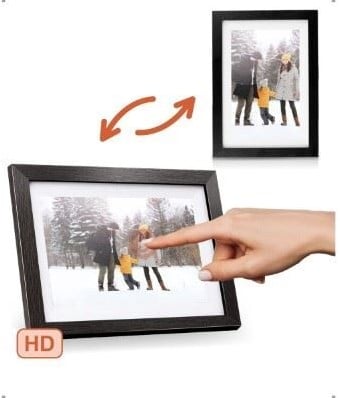 Pora&Co Digital Photo Frame 8 inch Black Wood