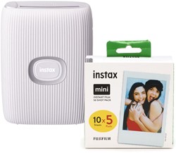 Fujifilm Instax mini link 2 printer starterskit Clay White