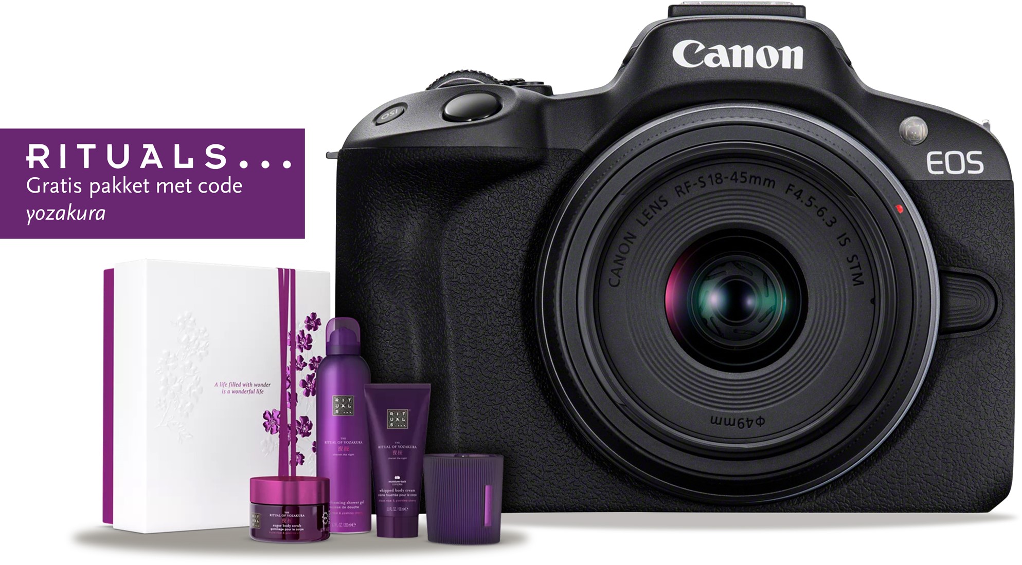 Canon EOS R50, Black + RF-S 18-45mm F4.5-6.3 IS STM Kit Foto de Vakman