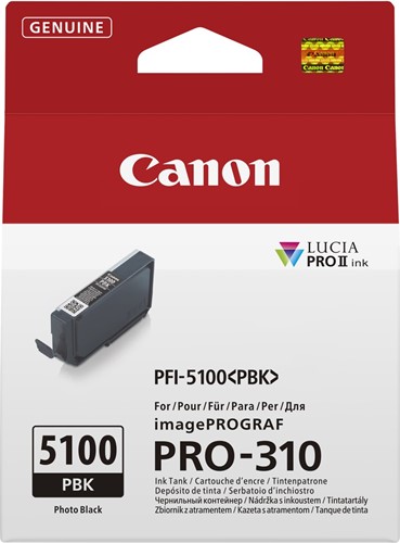 Canon PFI-5100 PBK Photo Black Inkt voor Prograf Pro 310