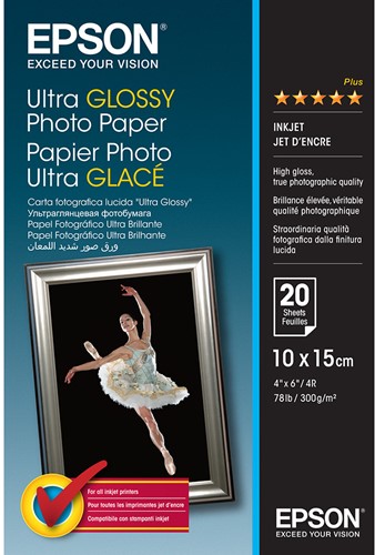 Epson Ultra Glans  Photo Papier 10x15 cm, 20 vel, 300 g S 041926