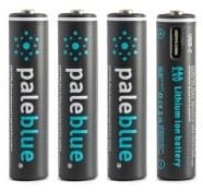 Pale Blue Li-Ion Rechargeabl AAA Battery USB-C