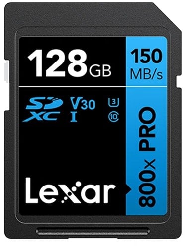 Lexar SDXC 800X Pro Blue Series 128GB UHS-1 V30