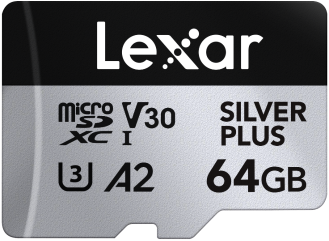 Lexar MicroSDXC Silver Plus UHS-1 64GB V30 R205/W100MB/s